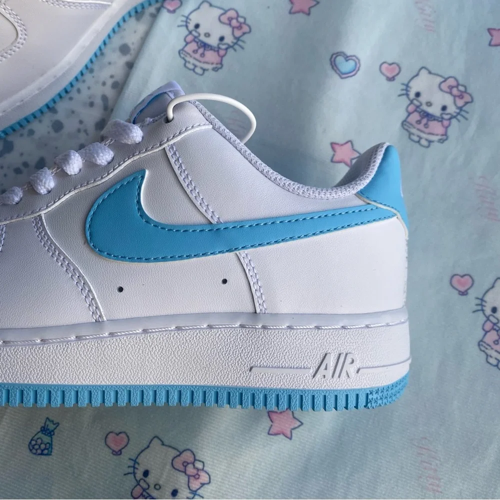 Nike Air Force 1 Low White with Light Blue Swoosh